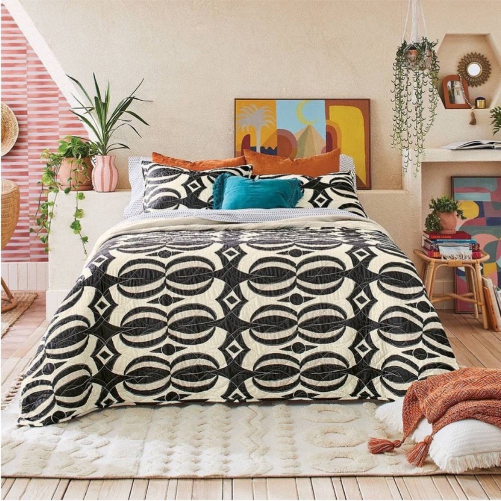 Opalhouse Jungalow King 100% Cotton Percale Sheet Set - Teal Dash - Picture 10 of 11